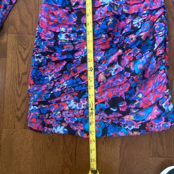 NWT Zara floral long sleeve ruched skirt draped mini dress xs - Picture 16 of 16